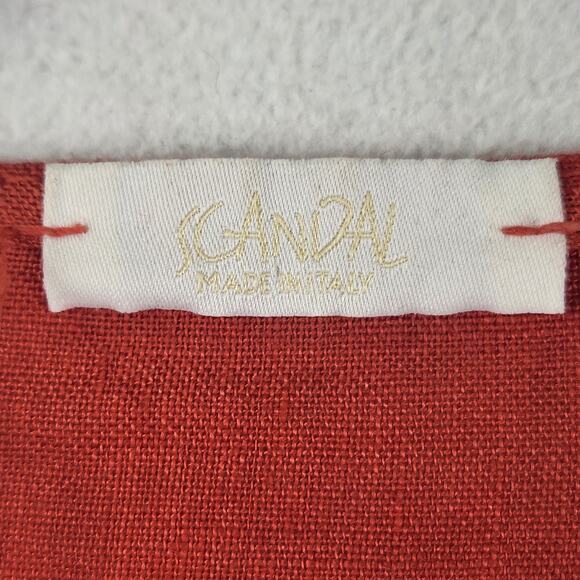 Scandal Made in Italy 100% Linen Wrap Top Women’s SZ M Salmon Colorway Long Slvs - Picture 3 of 15